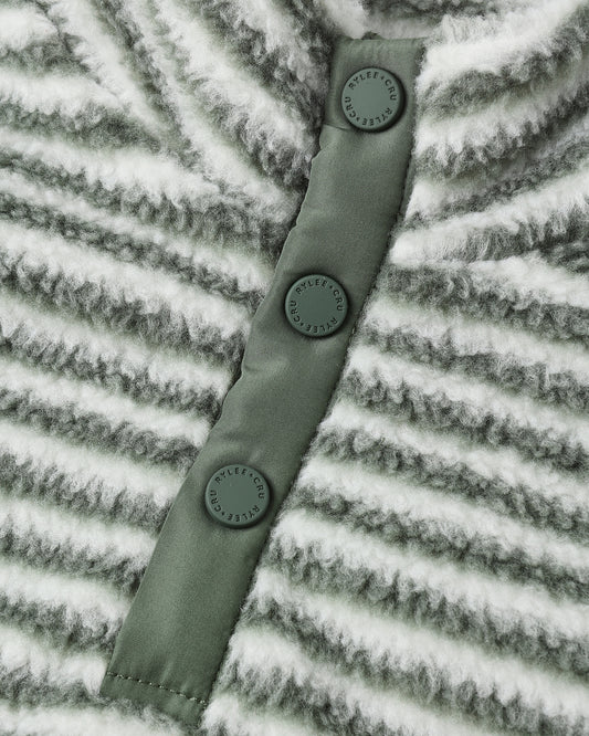 SNAP PULLOVER || EVERGREEN STRIPE