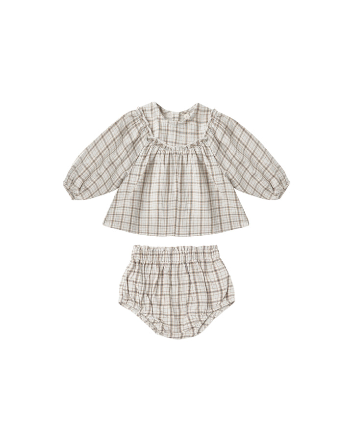 MIA TOP + BLOOMER SET || BLUE PLAID