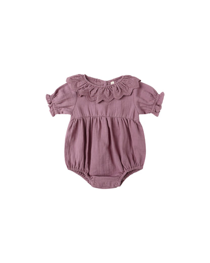 COLLARED ROMPER || MULBERRY