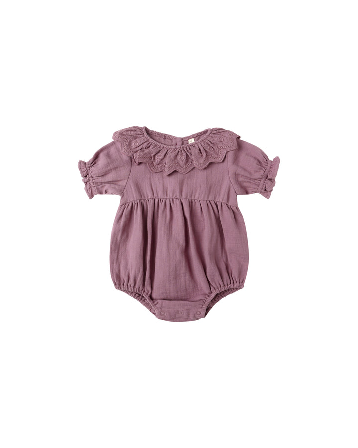 COLLARED ROMPER || MULBERRY