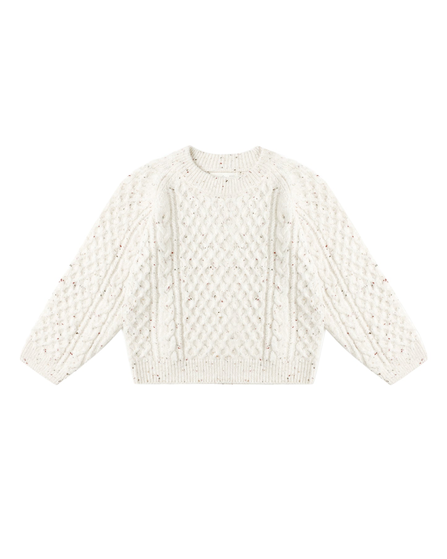 CABLE KNIT SWEATER || NATURAL SPECKLED
