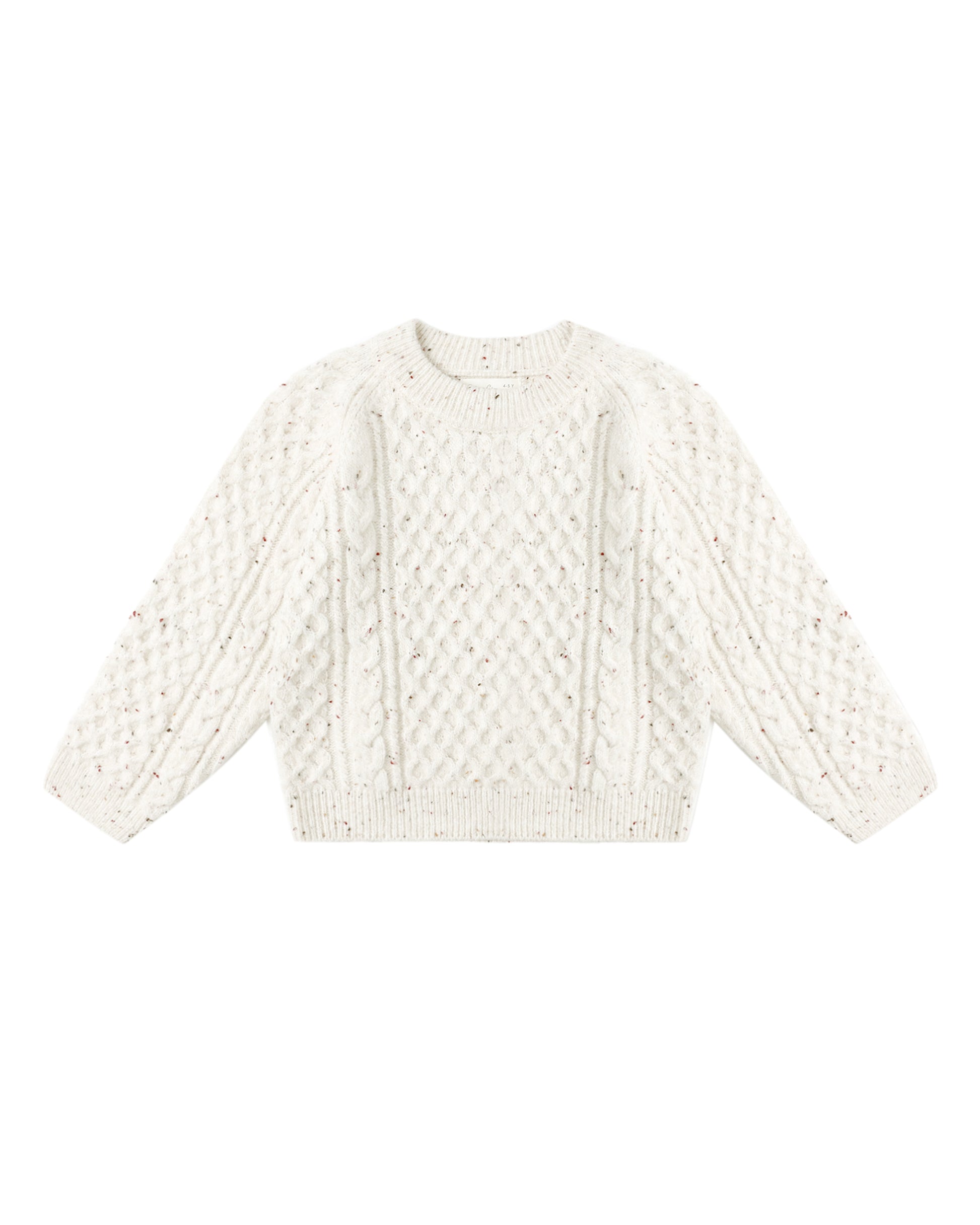 CABLE KNIT SWEATER || NATURAL SPECKLED