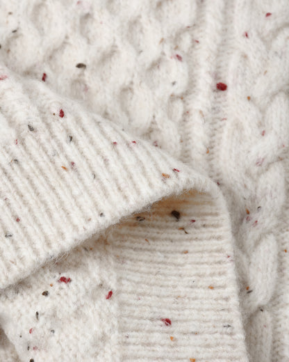 CABLE KNIT SWEATER || NATURAL SPECKLED
