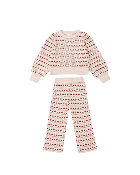 JACQUARD KNIT SET || RUBY HEARTS