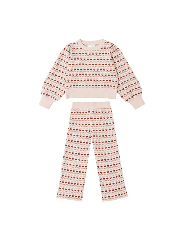 JACQUARD KNIT SET || RUBY HEARTS