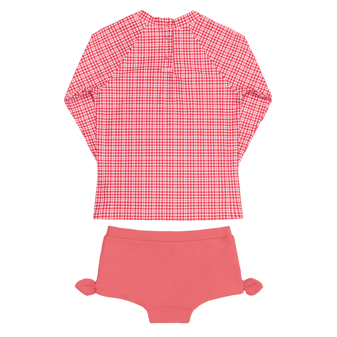 Tie Knot Rashguard + Swim Short Set | Poppy Gingham