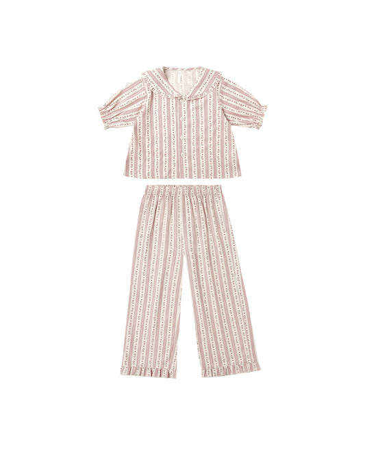 RUFFLE PAJAMAS || CANDY CANE STRIPE