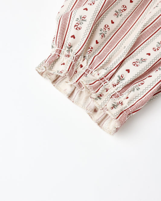 RUFFLE PAJAMAS || CANDY CANE STRIPE