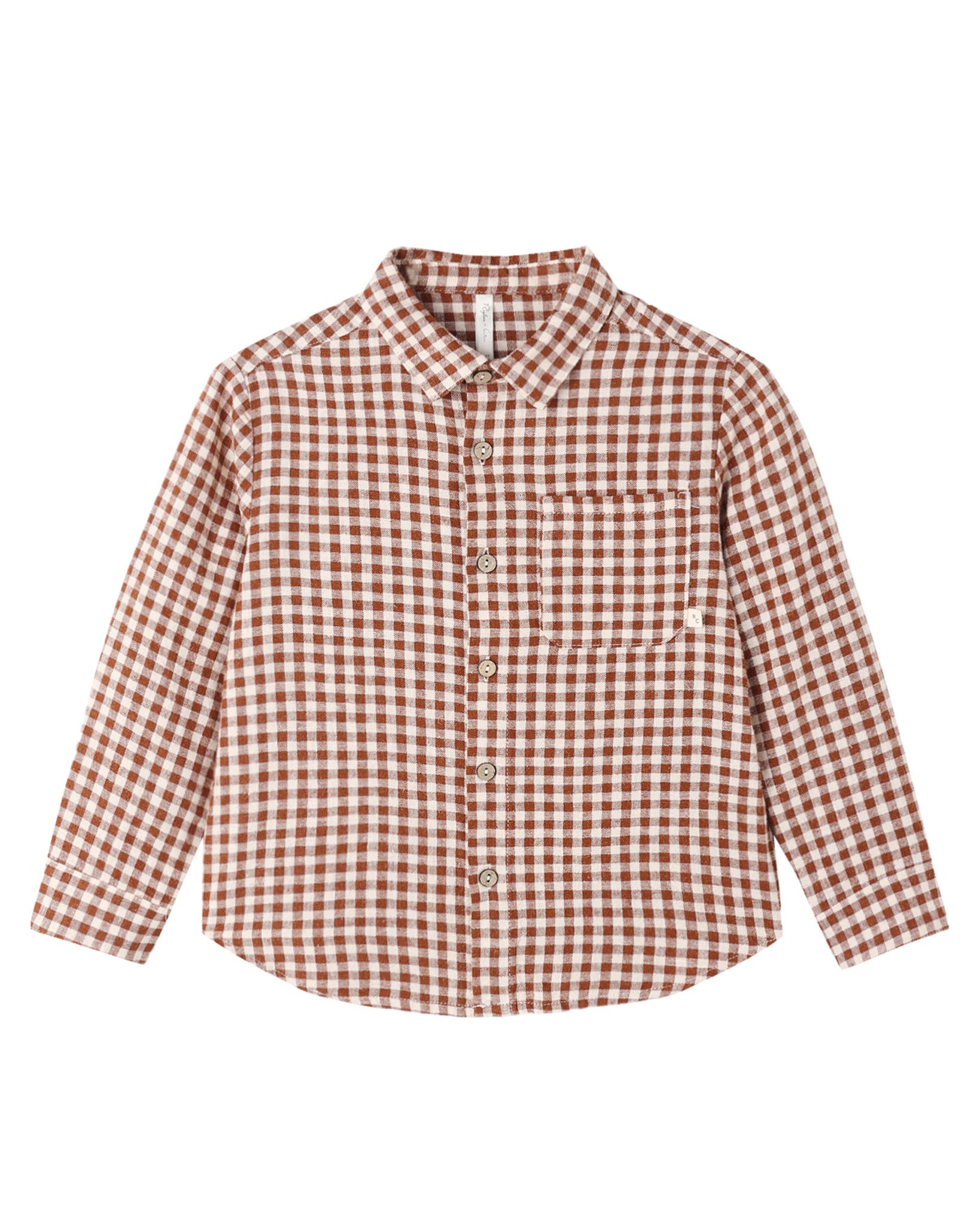 COLLARED LONG SLEEVE SHIRT BRICK CHECK