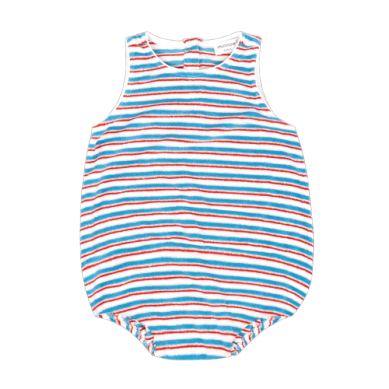 baby stripe french terry bubble romper