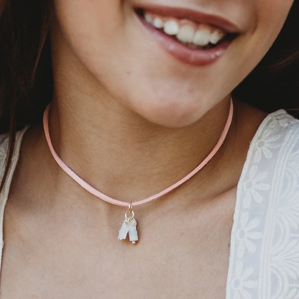 Eliza Suede Necklace | Pink