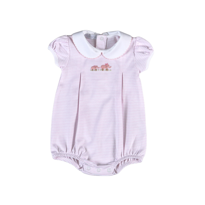 Pink Elephants Embroidered Bubble
