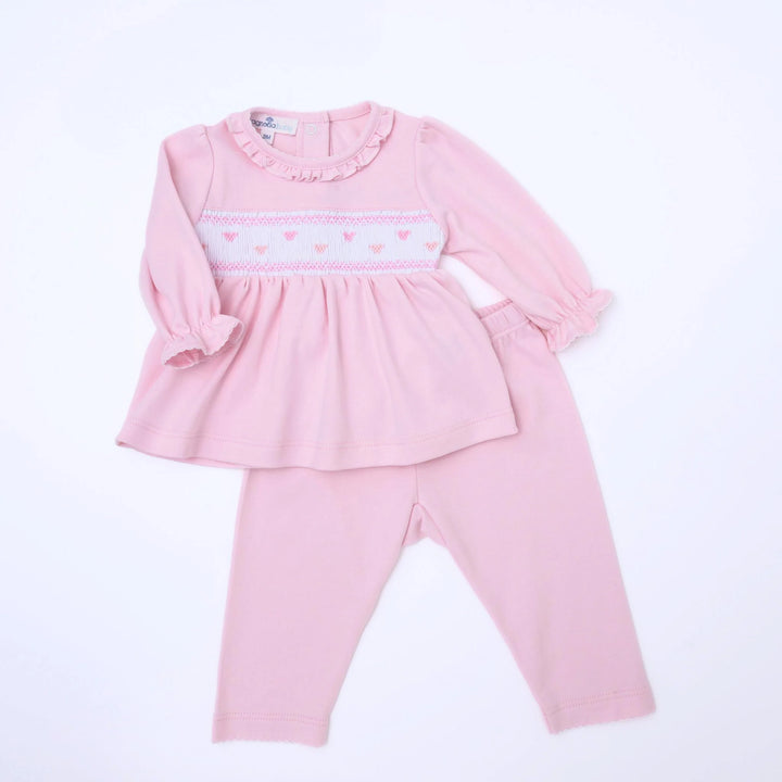 Valentine's Classics Smocked 2pc Pant Set | Pink