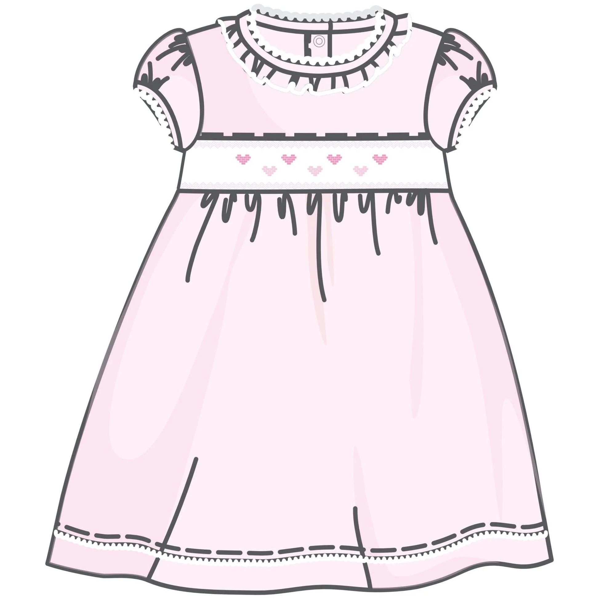 Valentine's Classics Smocked Short Sleeve Dress