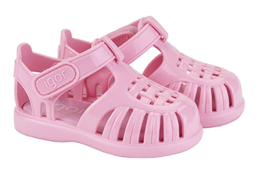 Tobby Solid Gloss Jelly Sandal | Candy Pink