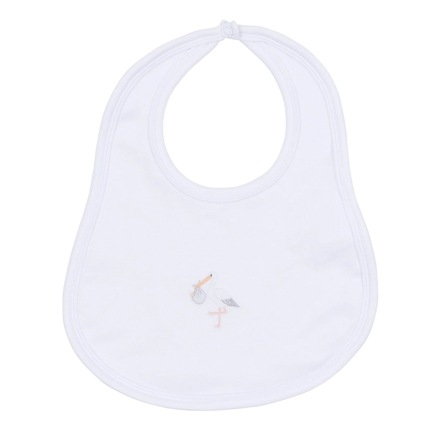 Vintage Stork Bib | White
