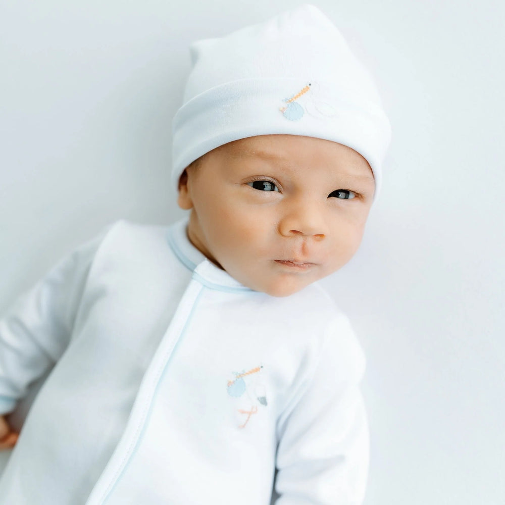 Vintage Stork Footie | Light Blue