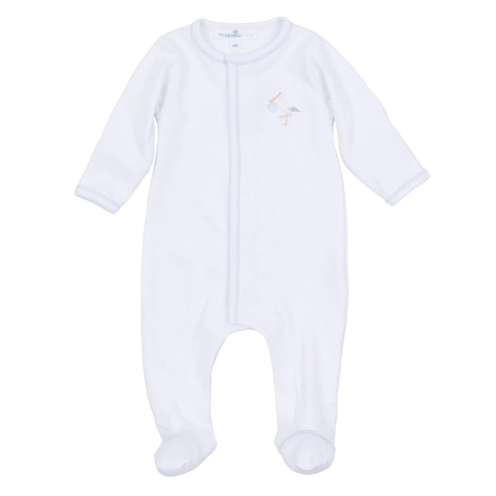 Vintage Stork Footie | Light Blue