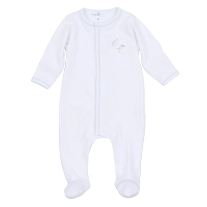 Vintage Stork Footie | Light Blue