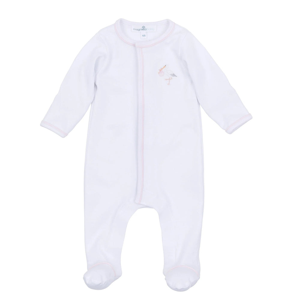 Vintage Stork Footie | Pink