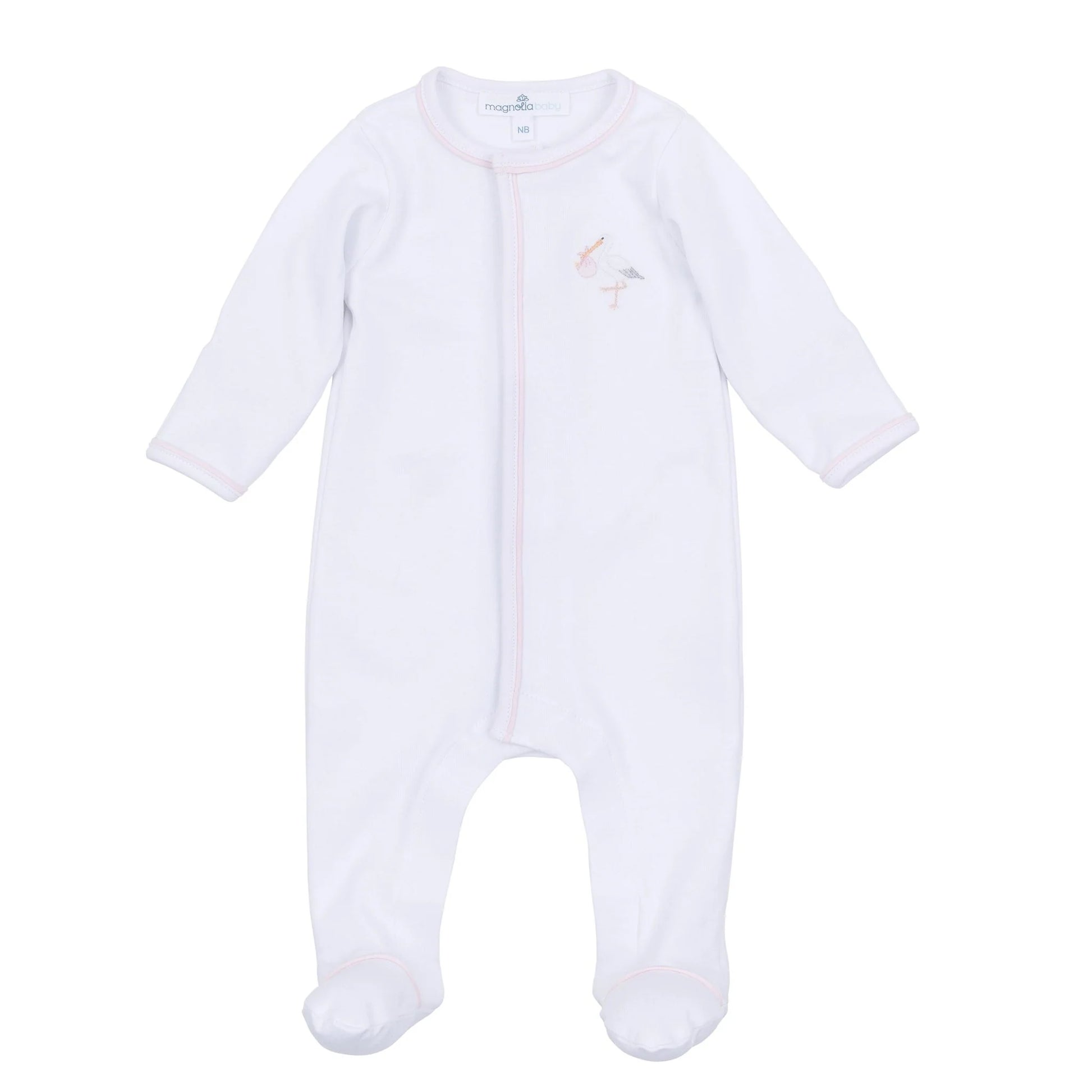 Vintage Stork Footie | Pink