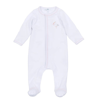 Vintage Stork Footie | Pink