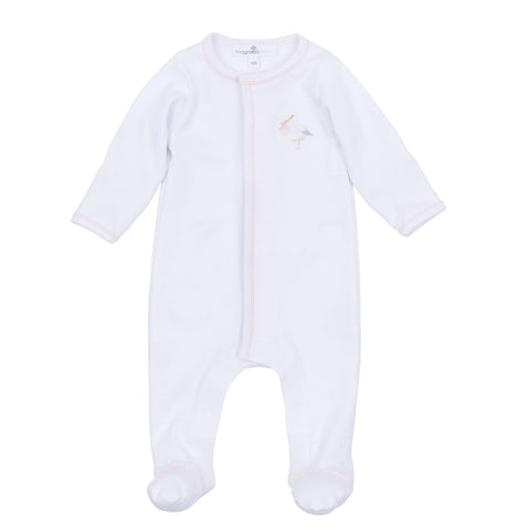 Vintage Stork Footie | Pink