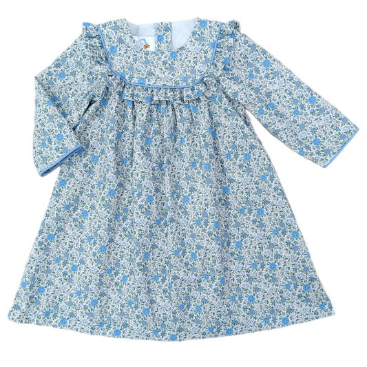French Blue Floral Dress