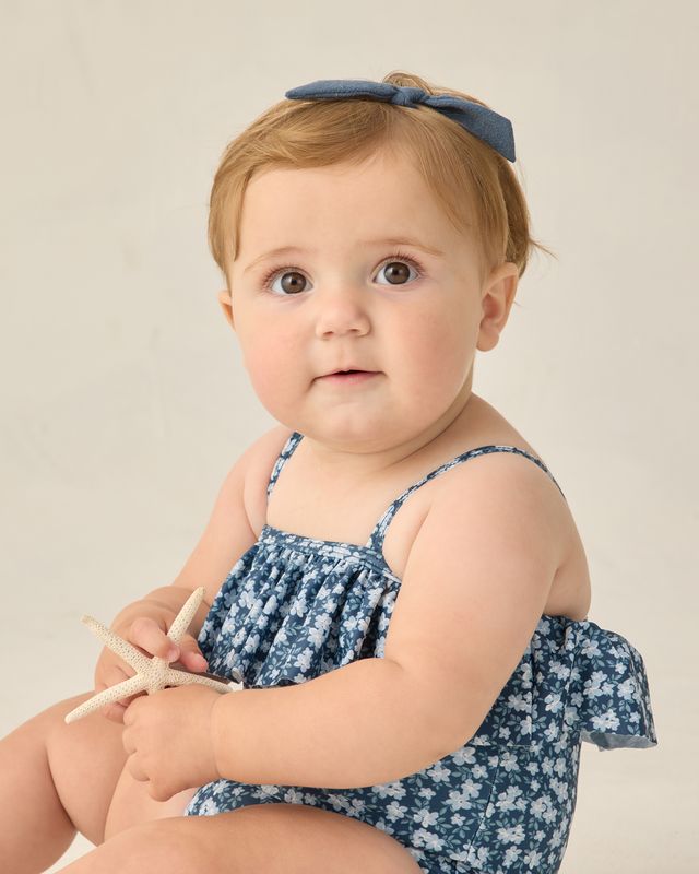 RUFFLE ONE-PIECE NAVY FLORAL