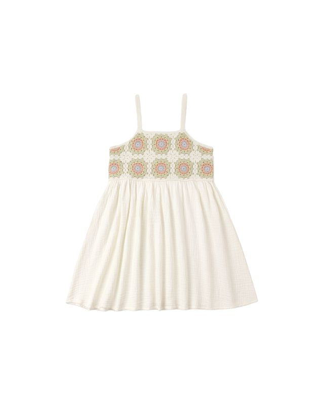 CROCHET SUNDRESS CITRON DAISY CHECK