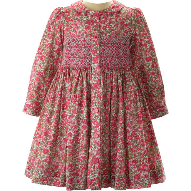 Petal Blossom Smocked Button-Front Dress