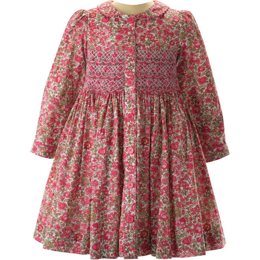 Petal Blossom Smocked Button-Front Dress