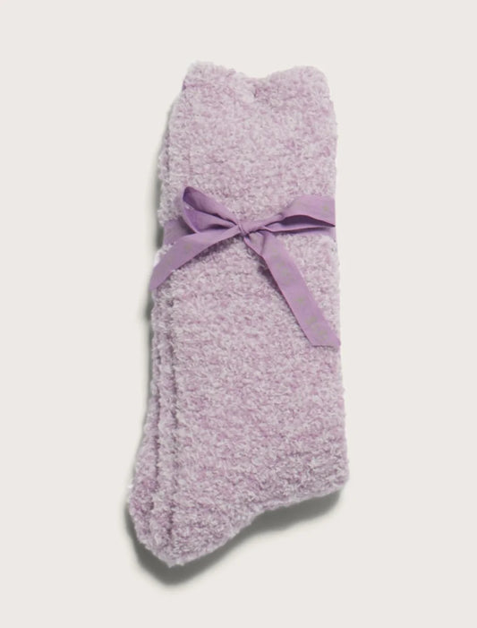 CozyChic® Youth Socks | Lilac/White