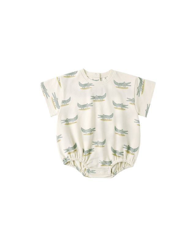 RELAXED BUBBLE ROMPER ALLIGATORS