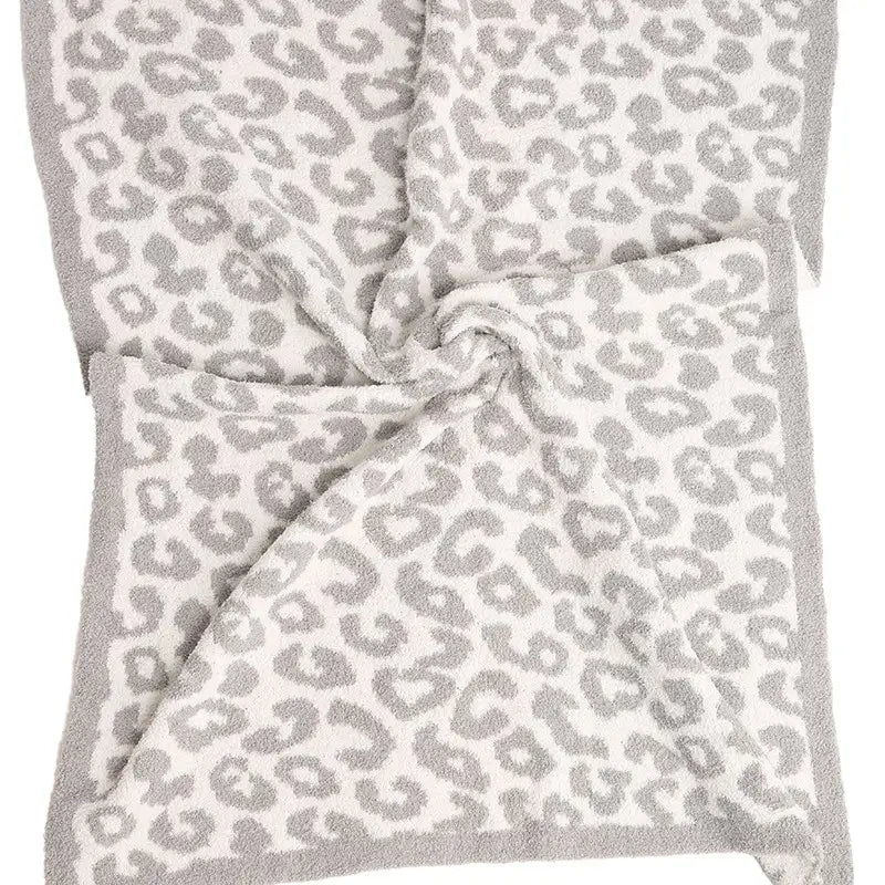 Kids Grey Leopard Luxury Soft Throw Blanket