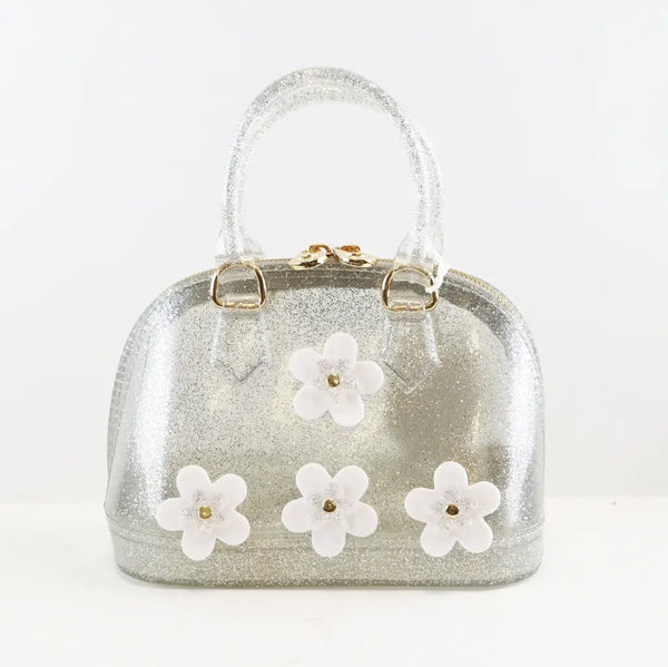Floral Jelly Bowling Bag | Silver