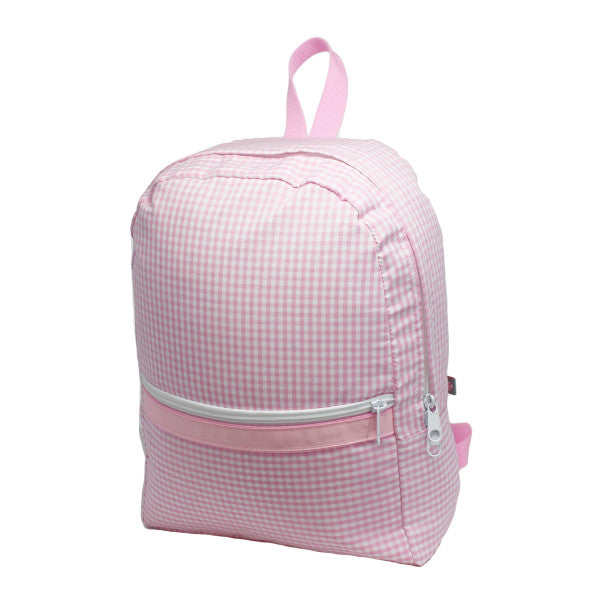 Gingham Medium Backpack, Pink