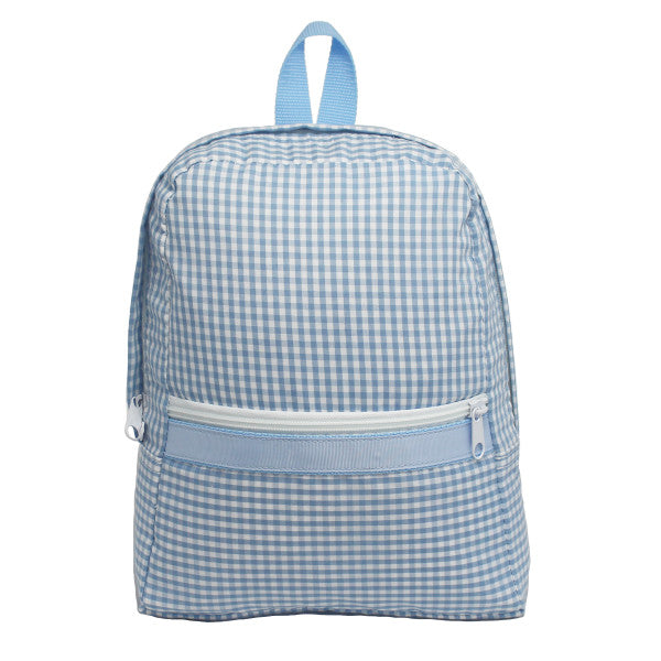 Gingham Small Backpack, Blue