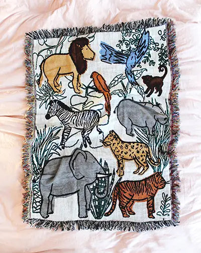 Into The Jungle Mini Tapestry Blanket