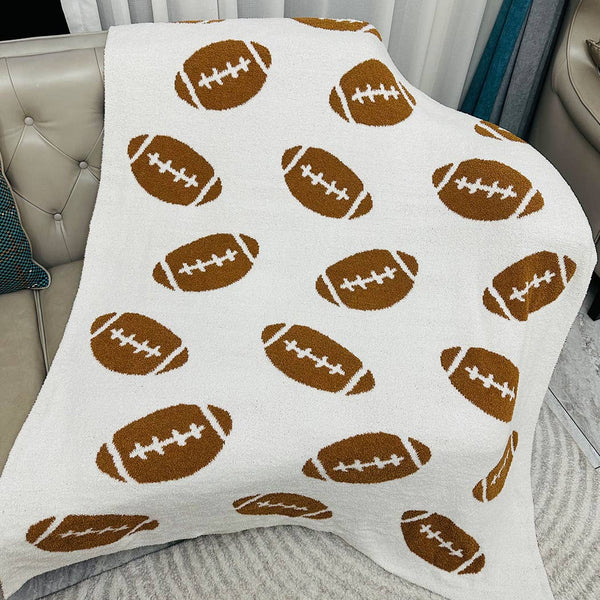 Football Patterned Cozy Throw Blanket