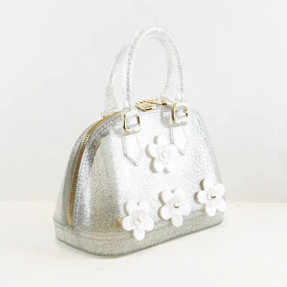 Floral Jelly Bowling Bag | Silver