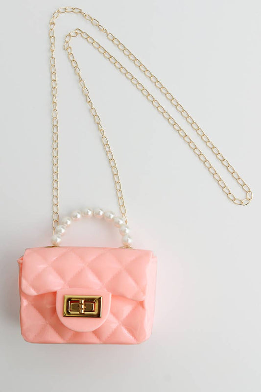 Pearl Handle Jelly Purse: Pink
