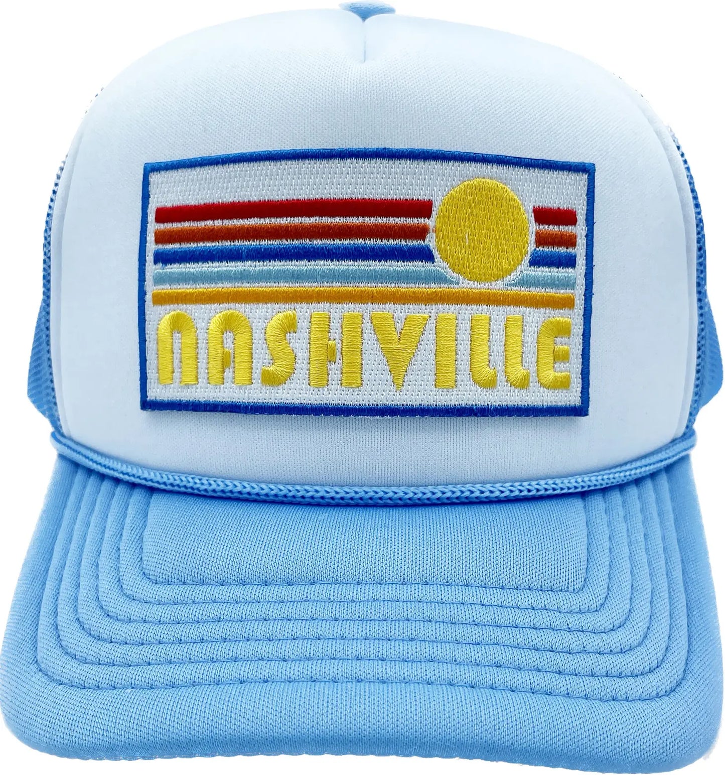 Nashville Kids Trucker Hat, Light Blue/White