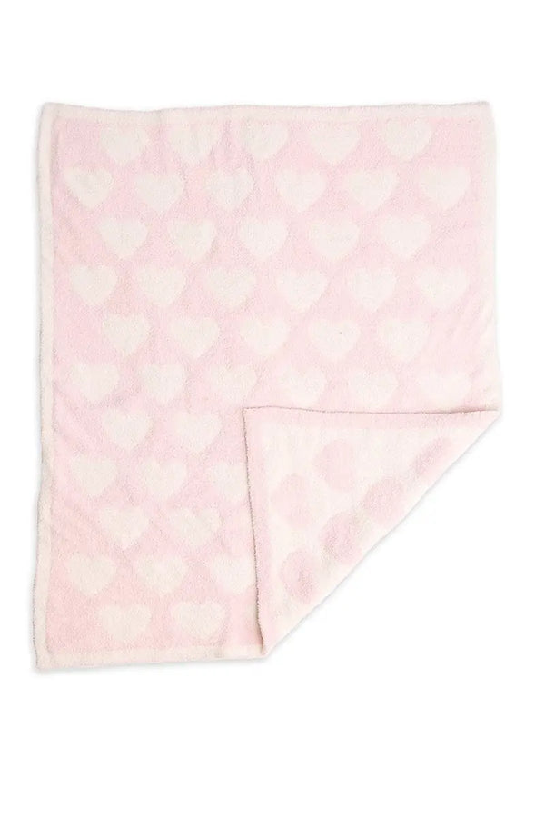 Kids Multi Print Luxury Soft Throw Blanket - Pink Heart