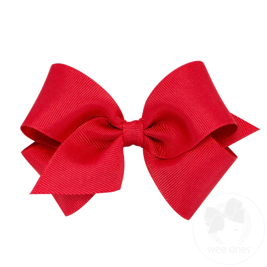 Small Classic Grosgrain Hair Bow | Red