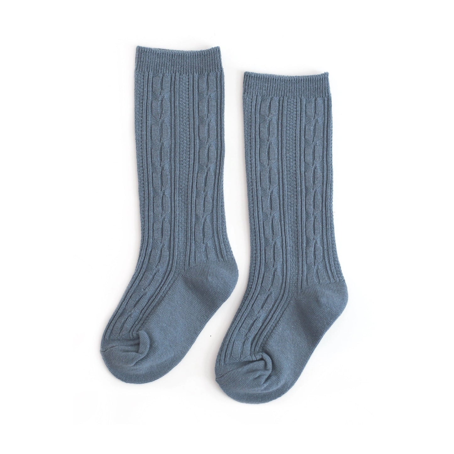 Denim Cable Knee High Socks