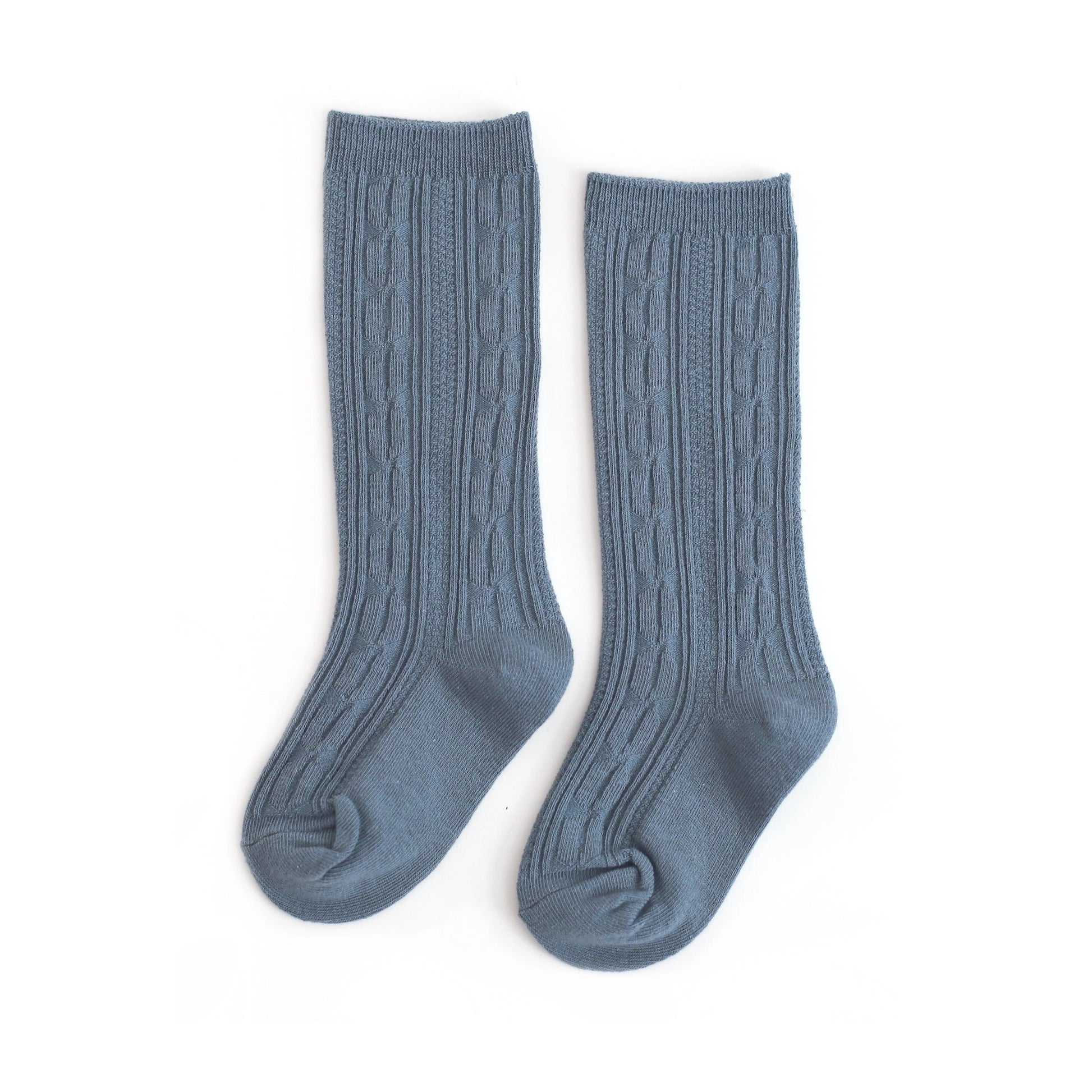 Denim Cable Knee High Socks