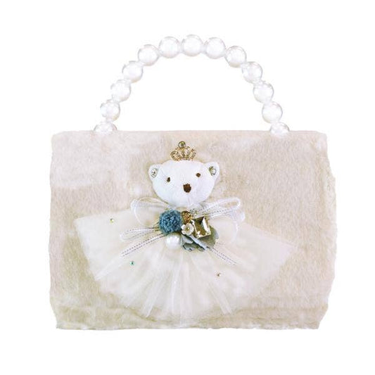 Princess Bear Furry Jumbo Purse | Beige