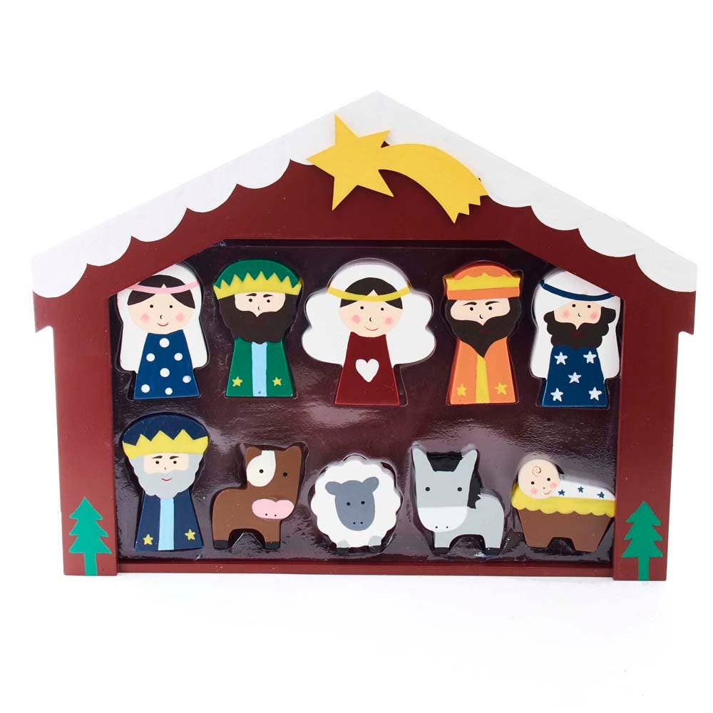 Children's Nativity Set with Stable
