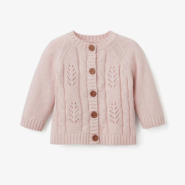 Leaf Knit Cardigan | Pink